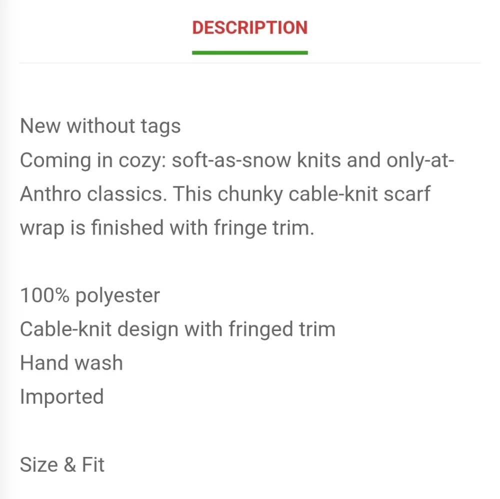 Anthropologie Cable Knit Scarf - Picture 3 of 3